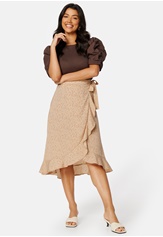 BUBBLEROOM Flounce Midi Wrap Skirt