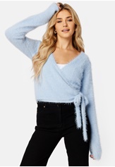 BUBBLEROOM Rachell fluffy knitted wrap top