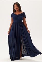 bardot-rouched-maxi-with-split-navy