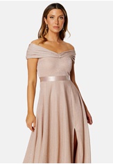Goddiva Glitter Bardot Maxi Dress