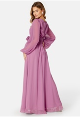 Goddiva Long Sleeve Chiffon Dress