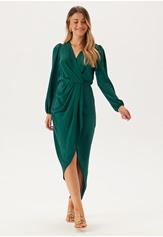 balloon-sleeve-wrap-front-maxi-dress-dark-green