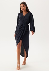 balloon-sleeve-wrap-front-maxi-dress-navy