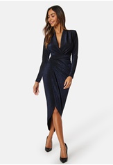 glitter-long-sleeve-rouch-dress-navy