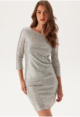 sparkling-3-4-o-neck-dress-silver