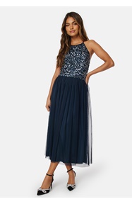 AngelEye High Neck Sequin Midi Dress