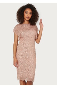 AngelEye Scallop Sequin Midi Dress