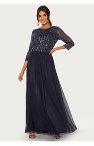 AngelEye Sequin Bodice Maxi Dress