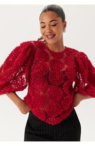 BUBBLEROOM 3D Flower Puff Sleeve Blouse