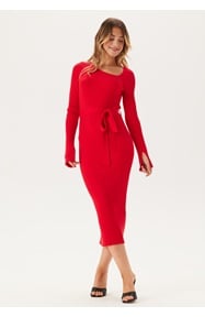 BUBBLEROOM Asymmetric Knitted Midi Dress