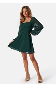 BUBBLEROOM Square Neck L/S Georgette Dress