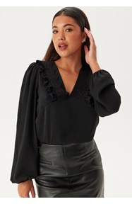 BUBBLEROOM Frill Detail Puff Sleeve Blouse