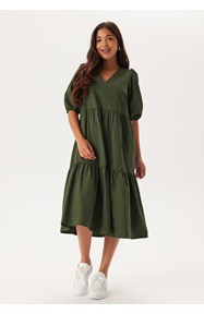 BUBBLEROOM Midi Puff Sleeve Dress