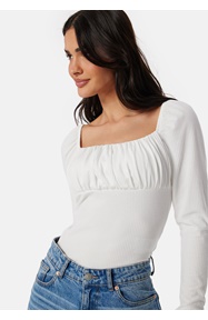 BUBBLEROOM Rushed Square Neck Long Sleeve Top