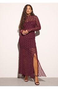 Bubbleroom Occasion Asymmetric Lace Maxi Dress