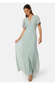 Bubbleroom Occasion Butterfly Sleeve Button Gown