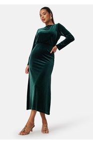 Bubbleroom Occasion Bow Velvet Midi Dress