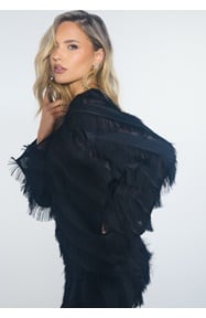 Bubbleroom Occasion Fringe Flared Sleeve Blouse