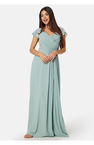 Bubbleroom Occasion Butterfly Sleeve Draped Chiffon Gown