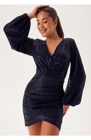 Bubbleroom Occasion Sequin Wrap Dress