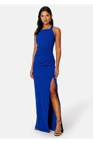 Bubbleroom Occasion Square Neck Slit Maxi Dress