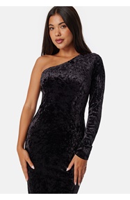 BUBBLEROOM One Shoulder Velvet Dress