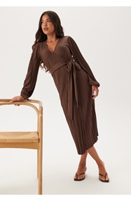 BUBBLEROOM  Pleated Wrap Dress