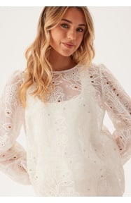 BUBBLEROOM Puff Sleeve Embroidered Blouse