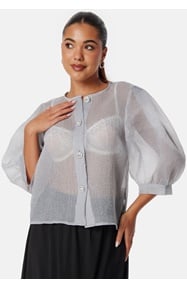 BUBBLEROOM Puff Sleeve Organza Blouse