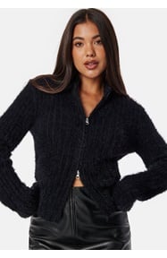 BUBBLEROOM Rib Knitted Zip Cardigan