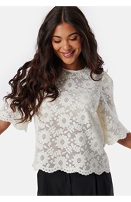 BUBBLEROOM Round Neck Lace Blouse