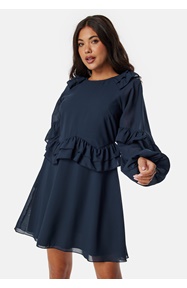 BUBBLEROOM Round Neck Short Frill Dress