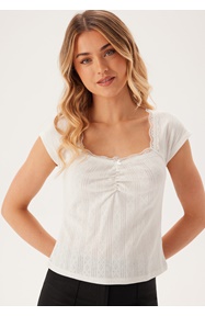 BUBBLEROOM Short Sleeve Pointelle Top