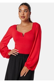 BUBBLEROOM Square V-neck Long Sleeve Puff Top