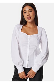 BUBBLEROOM Sweetheart Neck Poplin Shirt