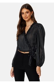 BUBBLEROOM Taylin Frill Wrap Blouse