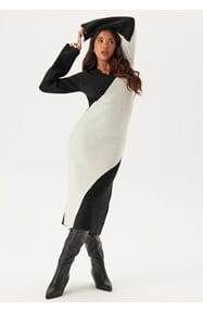 BUBBLEROOM V-neck Knitted Midi Dress