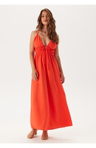 BUBBLEROOM Tie Strap Maxi Dress 