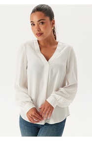 BUBBLEROOM V-neck Front Pleat Blouse