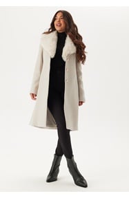 Chiara Forthi Fur Collar Wool Blend Coat