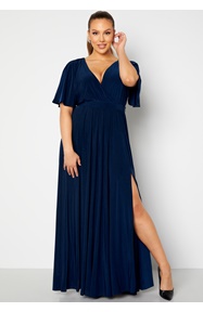 Goddiva Curve Flutter Sleeve Maxi Dress