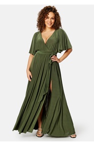 Goddiva Curve Flutter Sleeve Maxi Dress