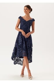 Goddiva Embroidered Lace Dress