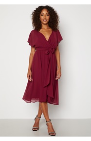 Goddiva Flutter Chiffon Midi Dress