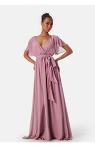 Goddiva Flutter Chiffon Maxi Dress