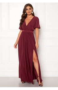 Goddiva Flutter Sleeve Maxi Dress