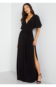 Goddiva Flutter Sleeve Maxi Dress