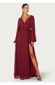 Goddiva Long Sleeve Chiffon Dress