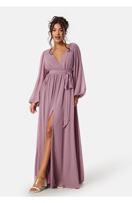 Goddiva Long Sleeve Chiffon Dress