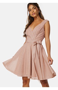 Goddiva Lurex Skater Dress